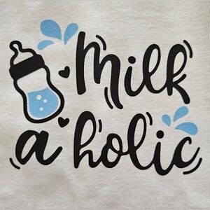 Gerber 6-9mos Baby Graphic Onesie: "Milk Aholic"